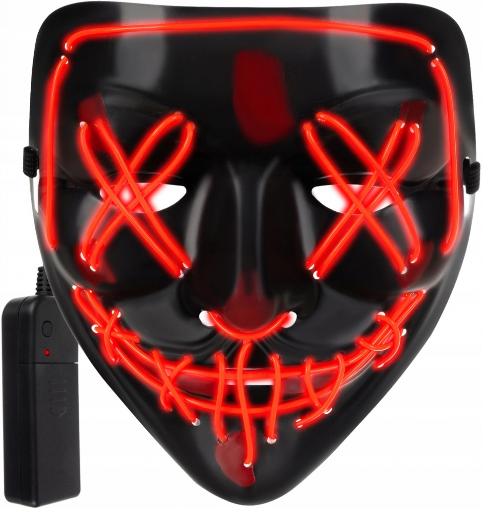 Malatec Desivá svietiaca maska čierno červená