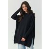 Makadamia Viskózový dámsky oversize sveter | čierna S164 - one size S164 Makadamia Viskózový dámsky oversize sveter | čierna S164 - one size S164