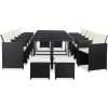 15dílný zahradní jídelní set s poduškami polyratan černý Černý 46420 15dílný zahradní jídelní set s poduškami polyratan černý Černý 46420