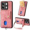Kožený kryt Retro Strap na Xiaomi Redmi Note 13 - Ružová Kožený kryt Retro Strap na Xiaomi Redmi Note 13 - Ružová