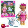 Leantoys Súprava Mini bábika so psom na vodítku Miska s kosťou Leantoys Súprava Mini bábika so psom na vodítku Miska s kosťou
