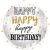 Foliový balónik zlatej bodky Happy Birthday 45 cm Folat Foliový balónik zlatej bodky Happy Birthday 45 cm Folat