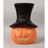 Keramická dekorácia vyrezávanej tekvice s klobúkom v oranžovom farebnom prevedení na sviečku 23 x 23 x 35 cm 41443 Keramická dekorácia vyrezávanej tekvice s klobúkom v oranžovom farebnom prevedení na sviečku 23 x 23 x 35 cm 41443
