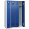 Šatňová skriňa Basis C+P, 4 oddelenia, cylindrický zámok, 1200 x 500 x 1850 mm, sivé dvere Šatňová skriňa Basis C+P, 4 oddelenia, cylindrický zámok, 1200 x 500 x 1850 mm, sivé dvere