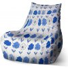 Sablio Sedací vak Bean Modré kvetiny - 60 x 70 x 70 cm Sablio Sedací vak Bean Modré kvetiny - 60 x 70 x 70 cm