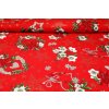 Vianočná dekoračná látka bavlna Vianočné ruže na červenom, š. 140 cm Vianočná dekoračná látka bavlna Vianočné ruže na červenom, š. 140 cm