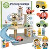 Woopie toys Drevená parkovacia garáž s čerpacou stanicou