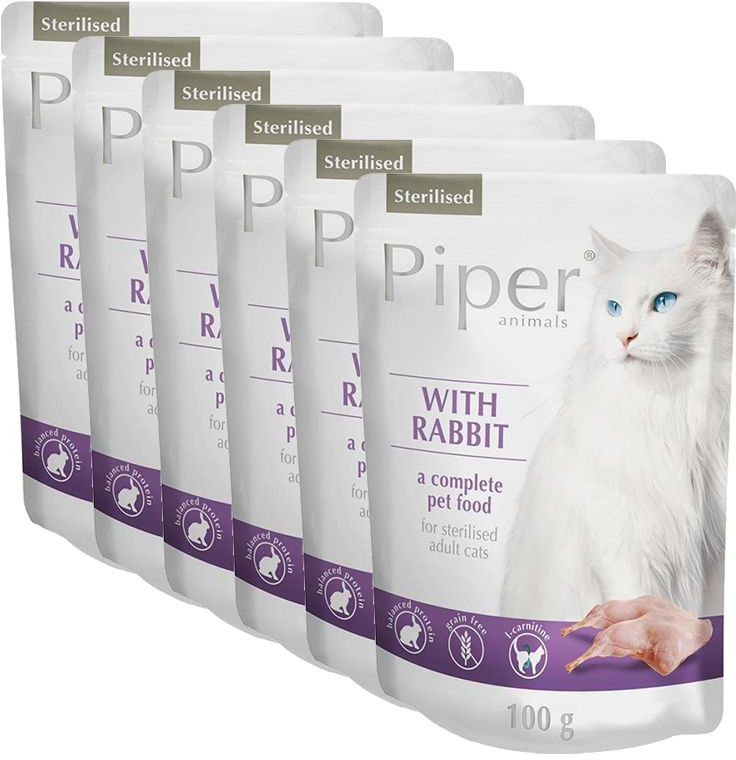 Piper Cat Sterilised s králikom 6 x 100 g