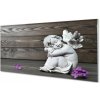 Nástenný panel Spiace anjel kvety dosky 100x50 cm Nástenný panel Spiace anjel kvety dosky 100x50 cm