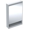 Geberit ONE - Zrkadlová skrinka s LED osvetlením, 600x900x150 mm, pánty vľavo, s nikou, vstavaná, biela 505.820.00.2