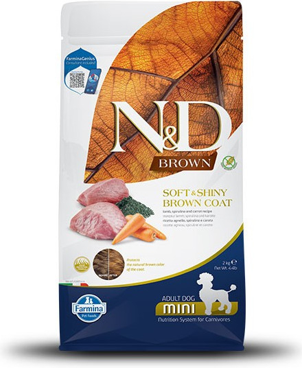 N&D Brown dog Adult Mini Lamb & Spirulina & Carrot 2 kg
