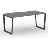Kancelársky stôl PRIMO IMPRESS, 180x90 cm, čierna podnož, grafit Kancelársky stôl PRIMO IMPRESS, 180x90 cm, čierna podnož, grafit