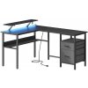 Autronic APC-E1395 BK Pc stôl 150x120cm, mdf, čierna, APC-E1395 BK Autronic APC-E1395 BK Pc stôl 150x120cm, mdf, čierna, APC-E1395 BK