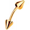 Šperky eshop - Zlatý piercing 585 - zahnutá činka ukončená dvoma kužeľovitými hrotmi, 8 mm S2GG184.06 Šperky eshop - Zlatý piercing 585 - zahnutá činka ukončená dvoma kužeľovitými hrotmi, 8 mm S2GG184.06