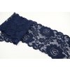 Elastická čipka - tmavá modrá - šírka 14 cm Elastická čipka - tmavá modrá - šírka 14 cm