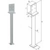 Domax R500 zapustená pätka stĺpika typu U PSW R500 90 - 90 x 90 x 130 x 8.0 mm