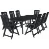 Zostava záhradného nábytku plast VidaXL čierna, 9 ks Zostava záhradného nábytku plast VidaXL čierna, 9 ks