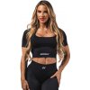 Nebbia Tvarující bezešvý crop top FLOW SEAMLESS 499 černý - S Nebbia Tvarující bezešvý crop top FLOW SEAMLESS 499 černý - S