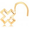 Šperky eshop - Piercing do nosa zo žltého 14K zlata - kontúra písmena X, zahnutý S2GG142.06 Šperky eshop - Piercing do nosa zo žltého 14K zlata - kontúra písmena X, zahnutý S2GG142.06