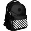Školský ruksak s viacerými priehradkami BeUniq biely, čierny 21 l mriežka smajlík Školský ruksak s viacerými priehradkami BeUniq biely, čierny 21 l mriežka smajlík
