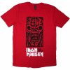 Iron Maiden tričko Est. 1975 Stamp Logo Black červená