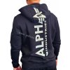 Alpha Industries BACK PRINT ZIP HOODY black pánska mikina