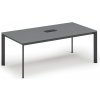 Rokovací stôl PRIMO INVITATION, 240x120 cm, grafit + stolná zásuvka TYP I, čierna Rokovací stôl PRIMO INVITATION, 240x120 cm, grafit + stolná zásuvka TYP I, čierna