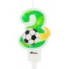 Tortové sviečky zelená s futbalovou loptou 3 (7,8cm) Tortové sviečky zelená s futbalovou loptou 3 (7,8cm)