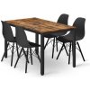 Jedálenský stôl TESSA rustikálny so štyrmi stoličkami OSAKA čierne Jedálenský stôl TESSA rustikálny so štyrmi stoličkami OSAKA čierne