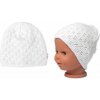 Dvojvrstvová ažúrková čiapka, bavlna, Baby Nellys - biela, veľ. 92/98 Dvojvrstvová ažúrková čiapka, bavlna, Baby Nellys - biela, veľ. 92/98