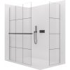 CERANO - Sprchová zástena Walk-in Crystal TL/P - 8 mm - bezvzperový systém + polička/držiak na uteráky - čierna matná, industriálne sklo - 160x120x200 cm CERANO - Sprchová zástena Walk-in Crystal TL/P - 8 mm - bezvzperový systém + polička/držiak na uteráky - čierna matná, industriálne sklo - 160x120x200 cm
