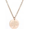 Oceľový náhrdelník Strom života Ružové zlato Oceľový náhrdelník Strom života Ružové zlato