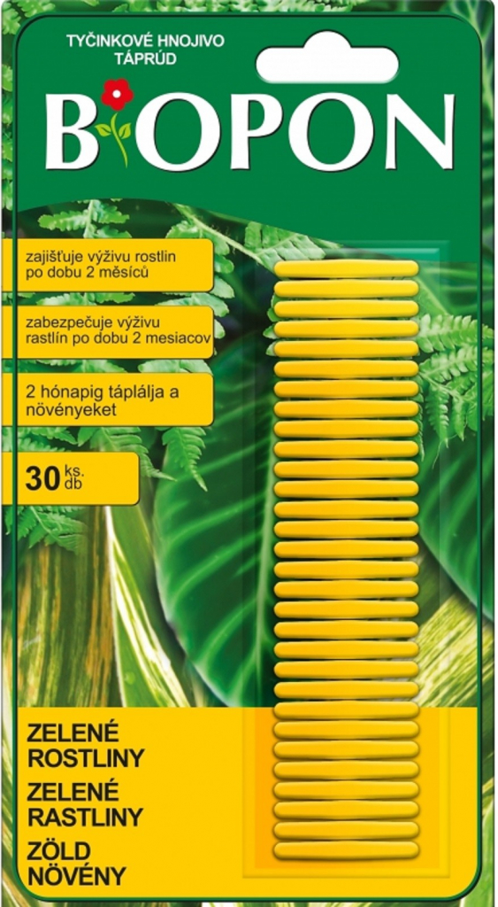 Biopon Zelené rostliny hnojivové tyčinky 30 kusů