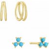 Eppi Pozlatený set náušnic s tyrkysmi Kacie C46483