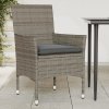 vidaXL Záhradné stoličky s vankúšmi 2 ks sivé polyratanové