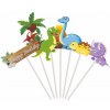 Zápich - Happy Birthday dinosaury so sopkou 7 ks Zápich - Happy Birthday dinosaury so sopkou 7 ks