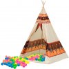 LEAN Toys 2576 Detský indiánsky týpí + 60 loptičiek, 155 cm LEAN Toys 2576 Detský indiánsky týpí + 60 loptičiek, 155 cm