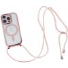 AppleMix Kryt pre Apple iPhone 15 Pro - farebná šnúrka - podpora MagSafe - gumový - priehľadný / ružový AppleMix Kryt pre Apple iPhone 15 Pro - farebná šnúrka - podpora MagSafe - gumový - priehľadný / ružový
