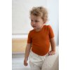 Detské tričko s krátkym rukávom z merino vlny a hodvábu Cosilana oranžovej Detské tričko s krátkym rukávom z merino vlny a hodvábu Cosilana oranžovej