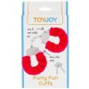 ToyJoy Furry Fun Cuffs plyšové erotické putá RED ToyJoy Furry Fun Cuffs plyšové erotické putá RED