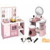 Set kuchynka elektronická s magickými cestovinami Loft Fleur Pink 360° Smoby s kozmetickým stolíkom a fénom Set kuchynka elektronická s magickými cestovinami Loft Fleur Pink 360° Smoby s kozmetickým stolíkom a fénom