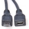 PremiumCord Kábel predlžovací micro USB 2.0 M-F, čierny 2m ku2me2f PremiumCord Kábel predlžovací micro USB 2.0 M-F, čierny 2m ku2me2f