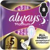 Always Platinum Secure Night Extra hygienické vložky s krídélkami 8 ks Always Platinum Secure Night Extra hygienické vložky s krídélkami 8 ks