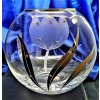 LsG-Crystal Váza koule platina 10 x Swarovski krystal ručně ryté broušené dekor Tulipán s rosou 150 x 182 mm Wa-491 1 Ks. LsG-Crystal Váza koule platina 10 x Swarovski krystal ručně ryté broušené dekor Tulipán s rosou 150 x 182 mm Wa-491 1 Ks.