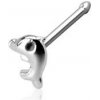 Šperky eshop - Rovný piercing do nosa zo striebra 925 - drobný delfínik, hrúbka 0,8 mm W45.40 Šperky eshop - Rovný piercing do nosa zo striebra 925 - drobný delfínik, hrúbka 0,8 mm W45.40
