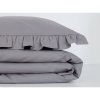 Bavlnená posteľná bielizeň s volánikom grafitová Bavlnená posteľná bielizeň s volánikom grafitová