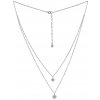 Silvego Dvojitý strieborný náhrdelník s príveskami srdca MSS165N