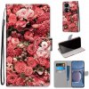 Peňaženkové kožené puzdro DRAWING na Huawei P50 - Pink Rose Garden Peňaženkové kožené puzdro DRAWING na Huawei P50 - Pink Rose Garden