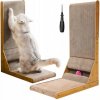 Nízky béžový kartónový škrabadlo pre mačiatka s loptičkou a kocúrnikom do 60 cm Nízky béžový kartónový škrabadlo pre mačiatka s loptičkou a kocúrnikom do 60 cm