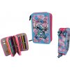 Třípatrový penál Disney Stitch s výbavou modrorůžový Třípatrový penál Disney Stitch s výbavou modrorůžový
